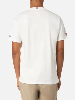 T-shirt da uomo in cotone pesante Arnott con ricamo Sole, whisky e sei in pole position | VACANZE DI NATALE SPECIAL EDITION