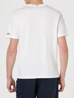 T-shirt da uomo in cotone con stampa Forte dei Marmi Vespa friend | EDIZIONE SPECIALE VESPA®