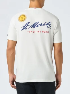 T-shirt da uomo in cotone pesante Arnott con stampa sole St. Moritz | ST. MORITZ TOP OF THE WORLD SPECIAL EDITION