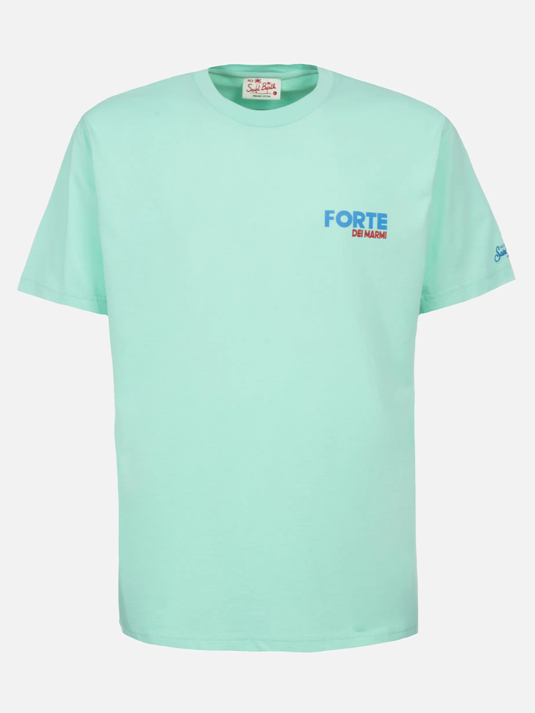 T-shirt da uomo in cotone con stampa piazzata cartolina Forte dei Marmi