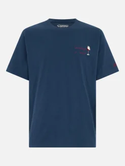 T-shirt da uomo in cotone pesante Arnott con ricamo Lavateje er vino | VACANZE DI NATALE EDIZIONE SPECIALE