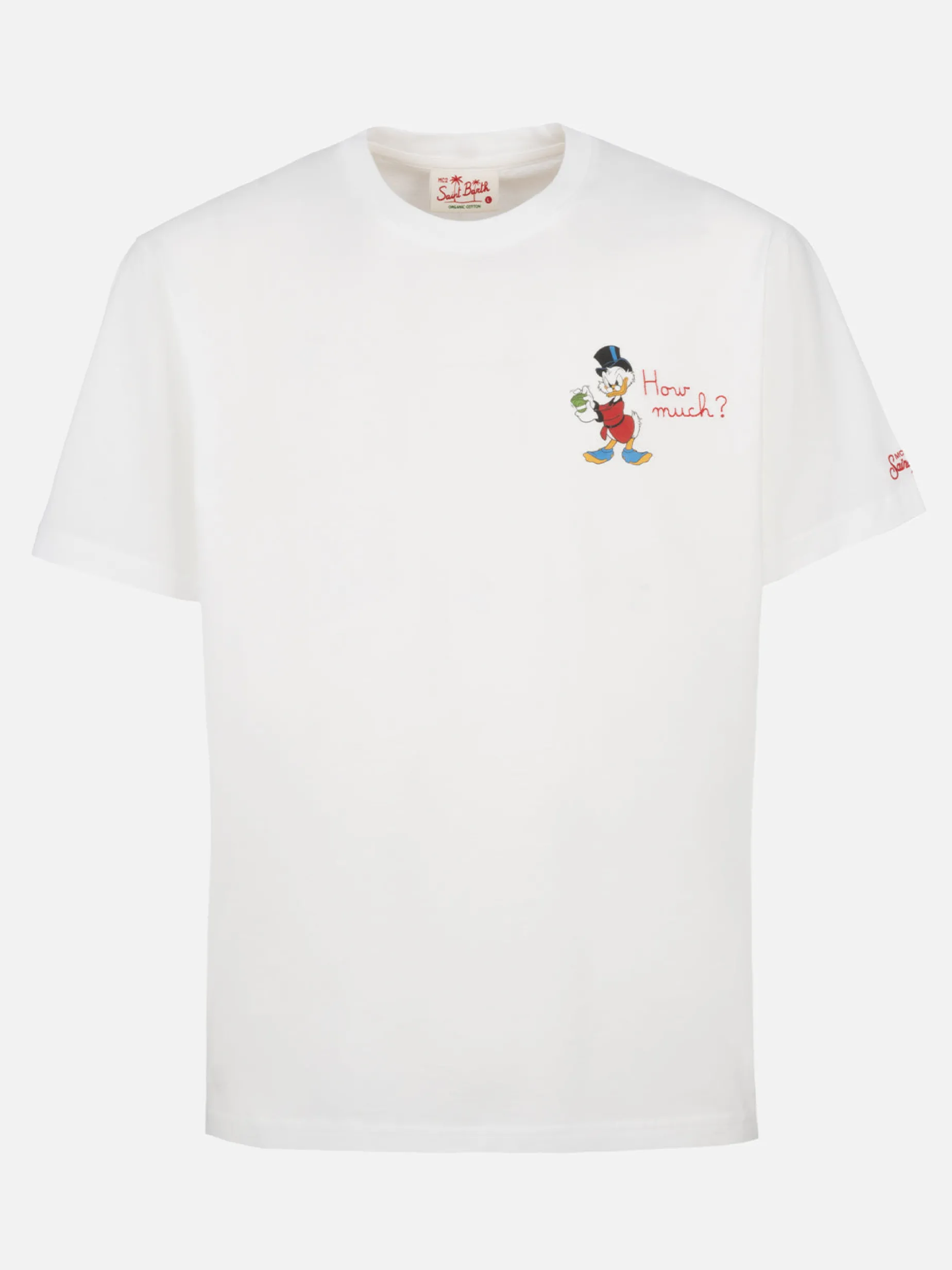 T-shirt da uomo in cotone con stampa e ricamo Paperoni | ©EDIZIONE SPECIALE DISNEY