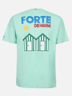 T-shirt da uomo in cotone con stampa piazzata cartolina Forte dei Marmi