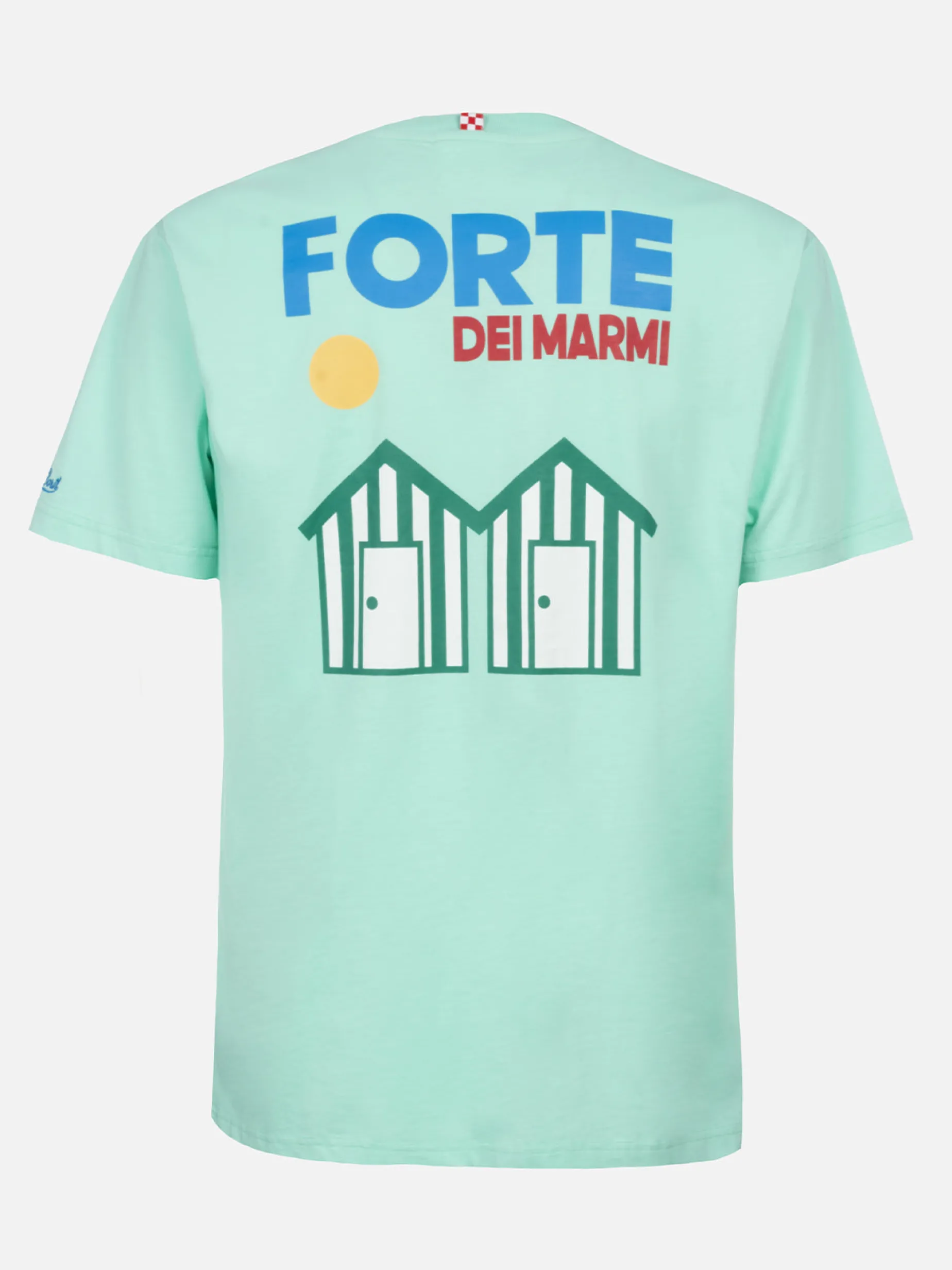 T-shirt da uomo in cotone con stampa piazzata cartolina Forte dei Marmi