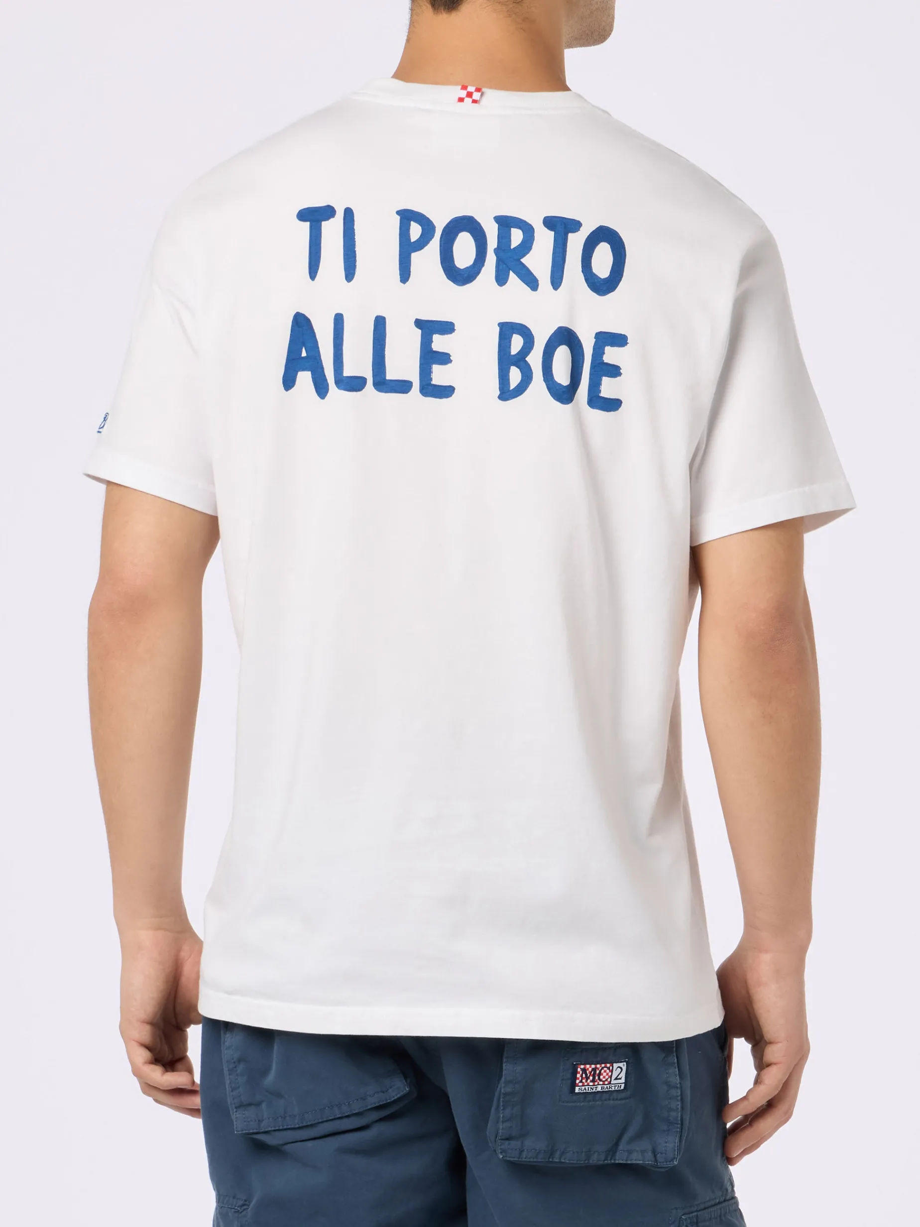 T-shirt da uomo in jersey di cotone vestibilità classica Portofino con stampa ti porto alle Boe | ALLE BOE SPECIAL EDITION