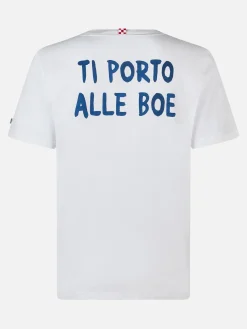 T-shirt da uomo in jersey di cotone vestibilità classica Portofino con stampa ti porto alle Boe | ALLE BOE SPECIAL EDITION
