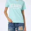 T-shirt girocollo in jersey di cotone da donna Emilie con stampa St. Barth beach club