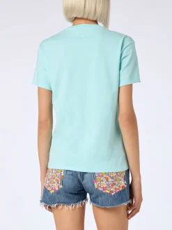 T-shirt girocollo in jersey di cotone da donna Emilie con stampa St. Barth beach club