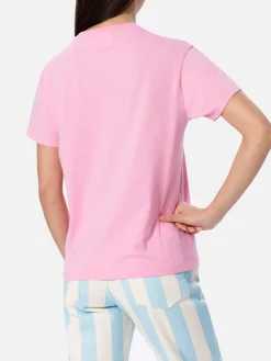 T-shirt girocollo in jersey di cotone da donna Emilie con stampa Barbie St. Barth | BARBIE SPECIAL EDITION