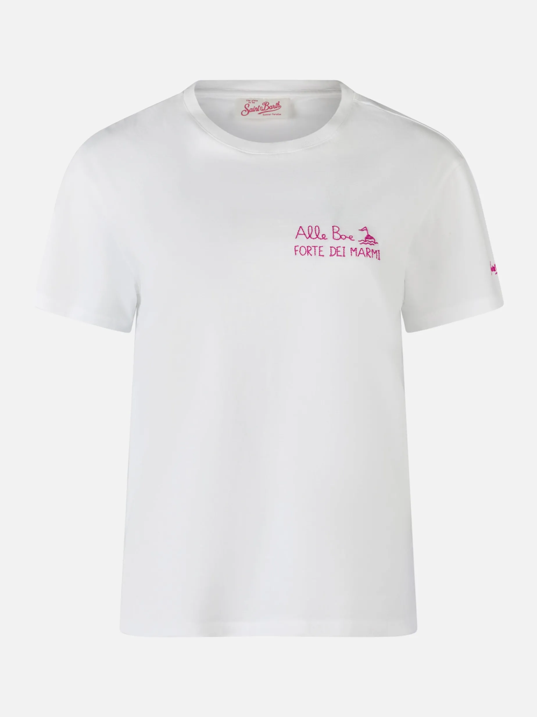 T-shirt girocollo in jersey di cotone da donna Emilie con stampa Baciami alle Boe | ALLE BOE SPECIAL EDITION