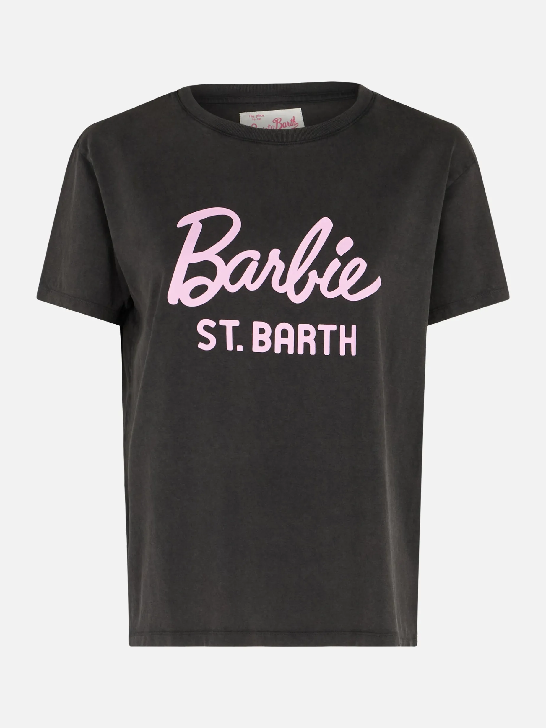T-shirt girocollo in jersey di cotone da donna Emilie con stampa Barbie St. Barth | BARBIE SPECIAL EDITION